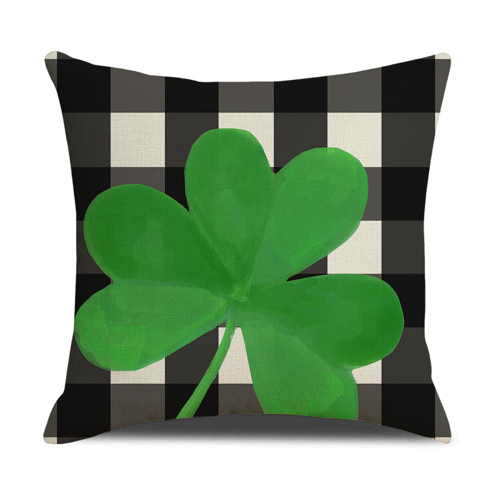 St Patricks Day Pillow Covers 18x18 inch Set of 4 Lucky Shamrock Cushion Covers for Couch Sofa