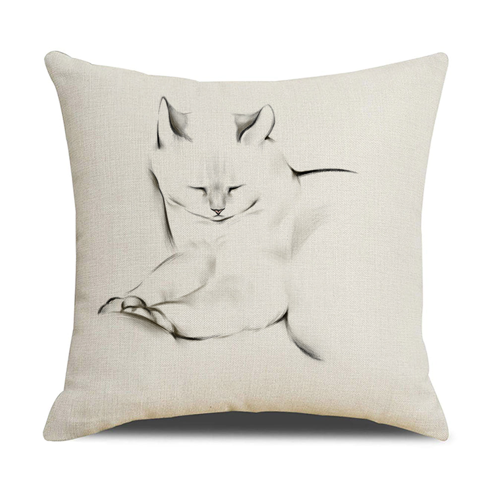 Cat Throw Pillow Covers 18x18 inch Pet Farmhouse Decorative Cushion Covers for Sofa Couch