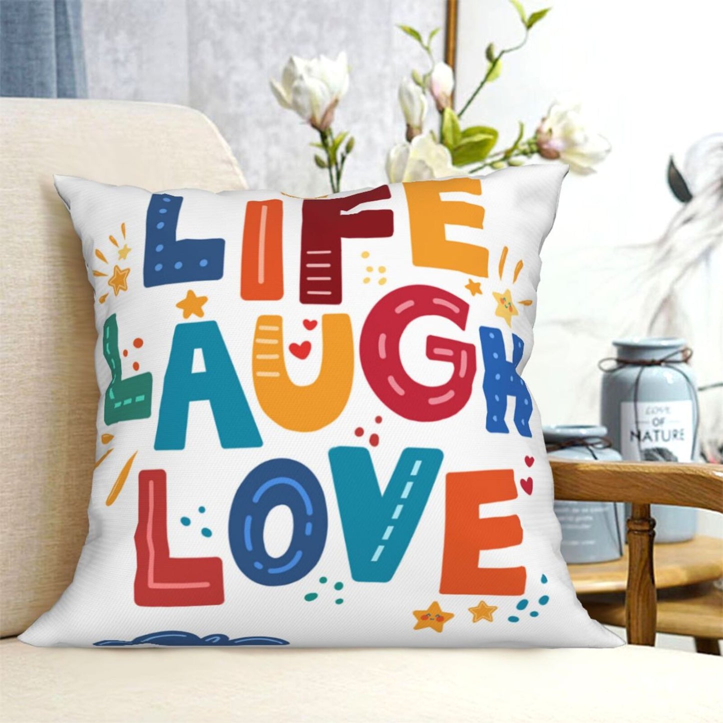Colorful Classroom Pillow Covers 18x18 inch Set of 4 Inspirational Quotes Decorative Cushion Covers for Kids Children