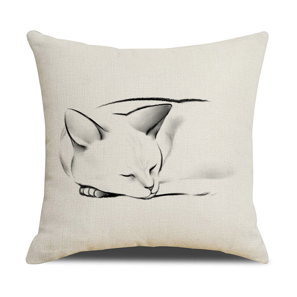 Cat Throw Pillow Covers 18x18 inch Pet Farmhouse Decorative Cushion Covers for Sofa Couch