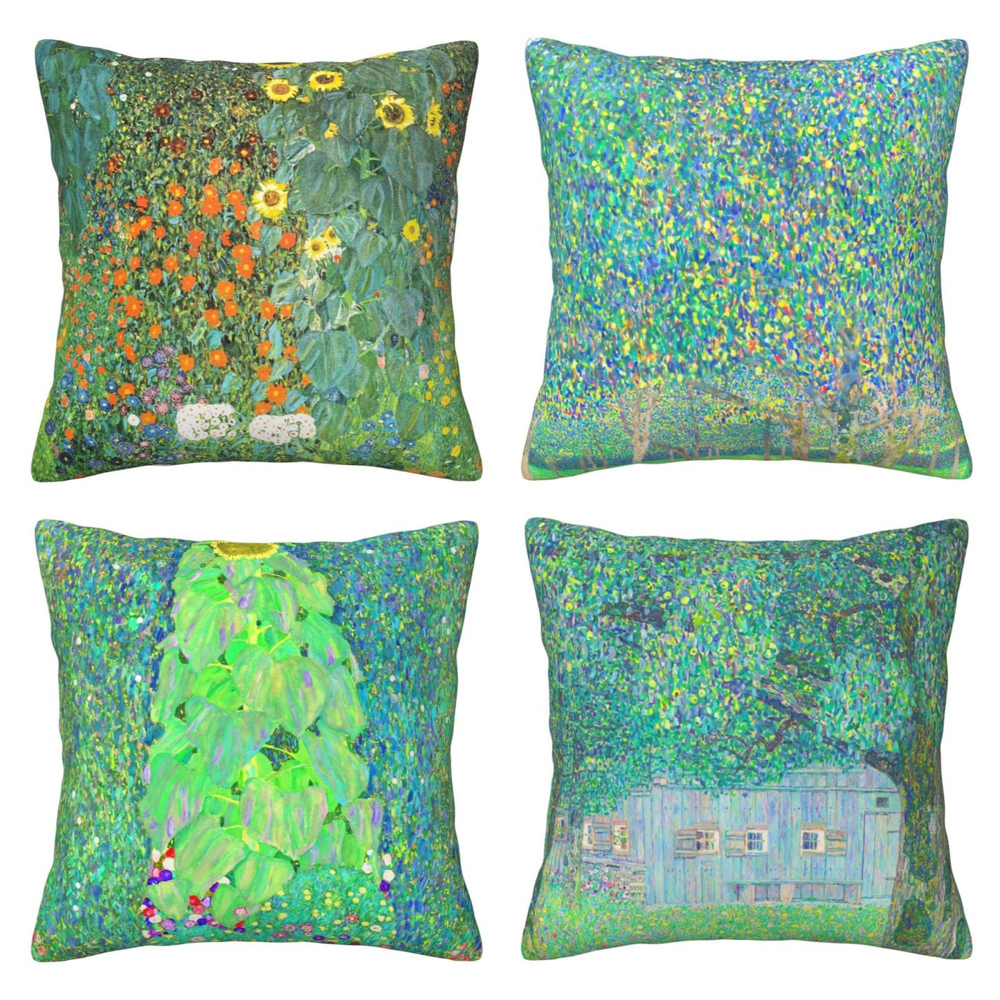 Gustav Klimt Painting Pillow Covers 18x18 inches Set of 4