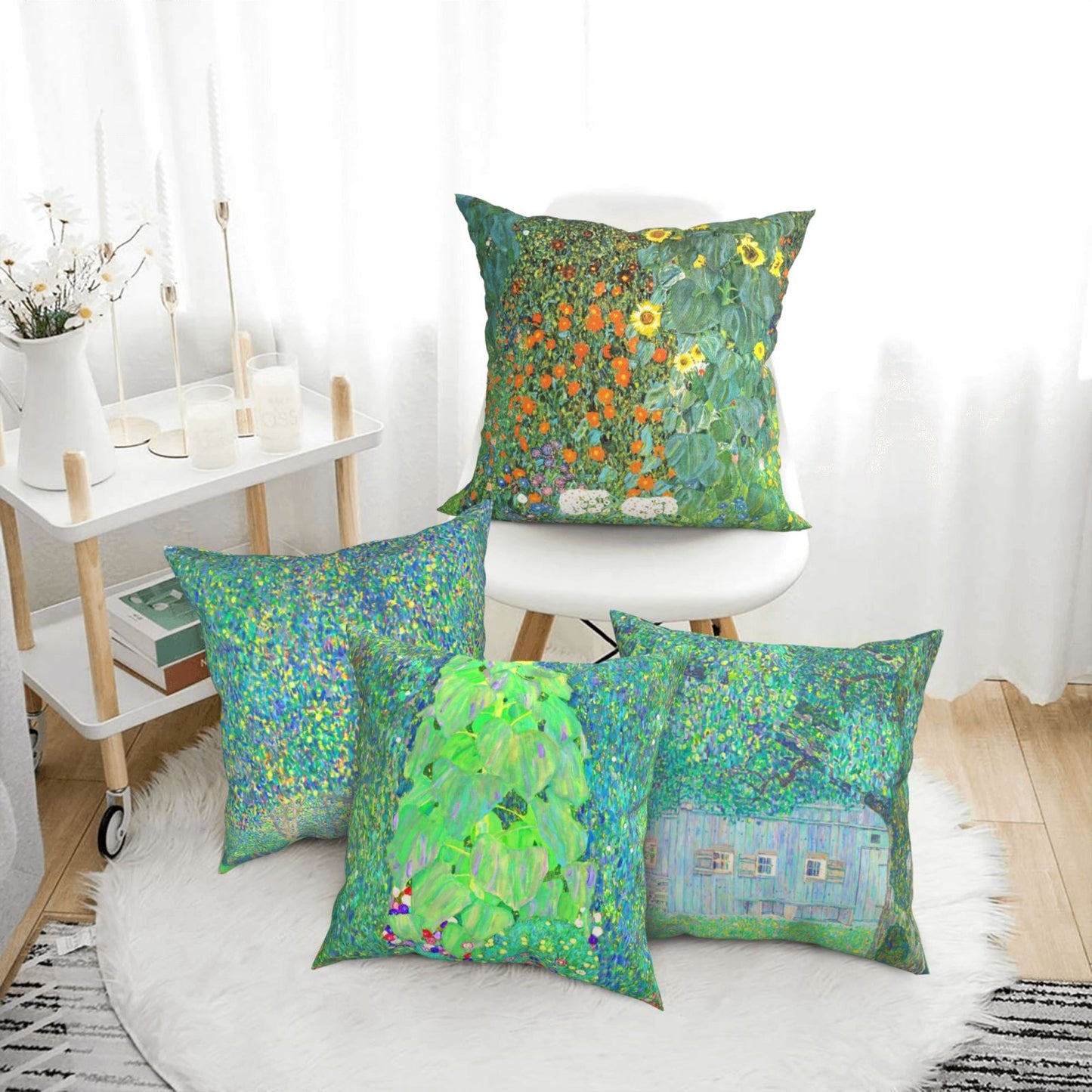 Gustav Klimt Painting Pillow Covers 18x18 inches Set of 4