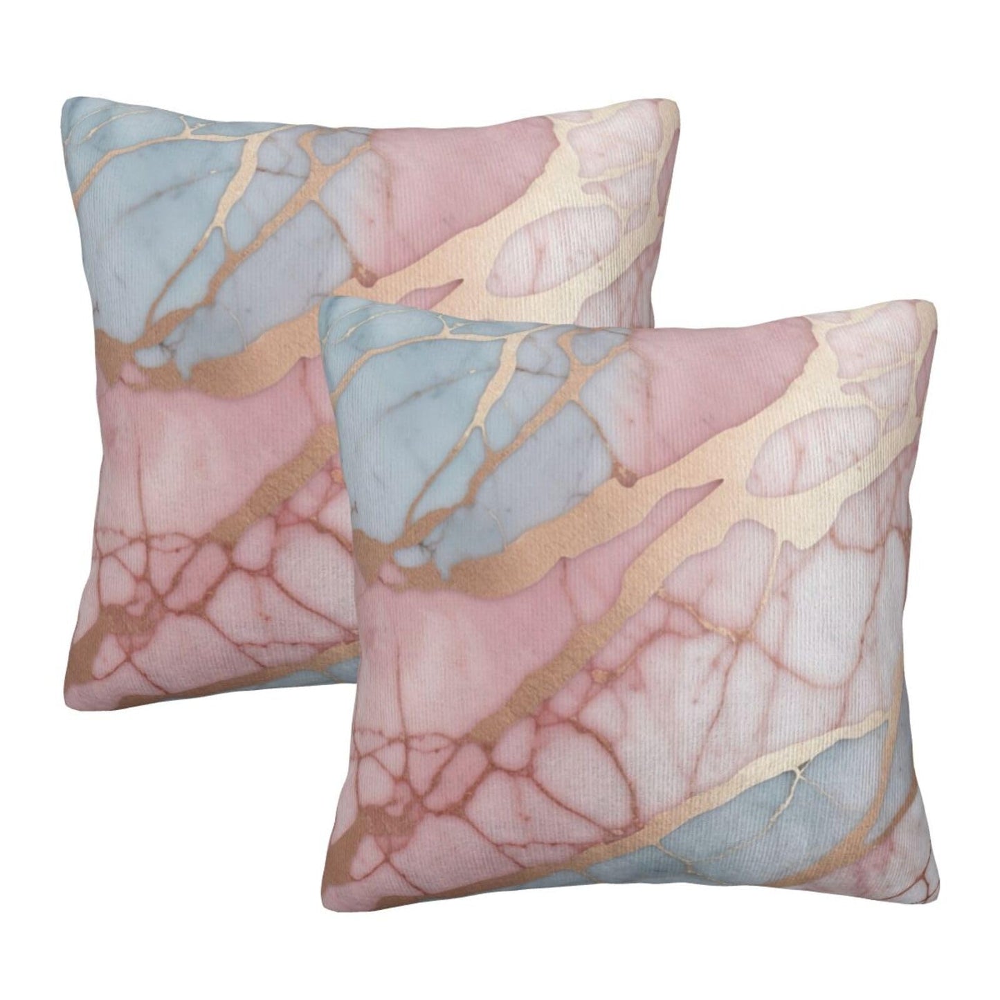 HOSTECCO Navy Blue Throw Pillow CoversLuxury Velvet Abstract Marble Decorative Cushion Covers with Gold Veins, Coastal Style Pillowcases for Sofa Couch Bed