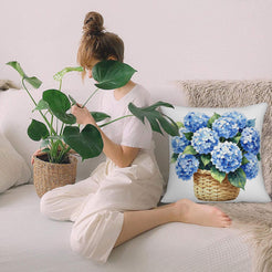 Floral throw pillow covers 18x18 Set of 2 for sofa couch and living room decor