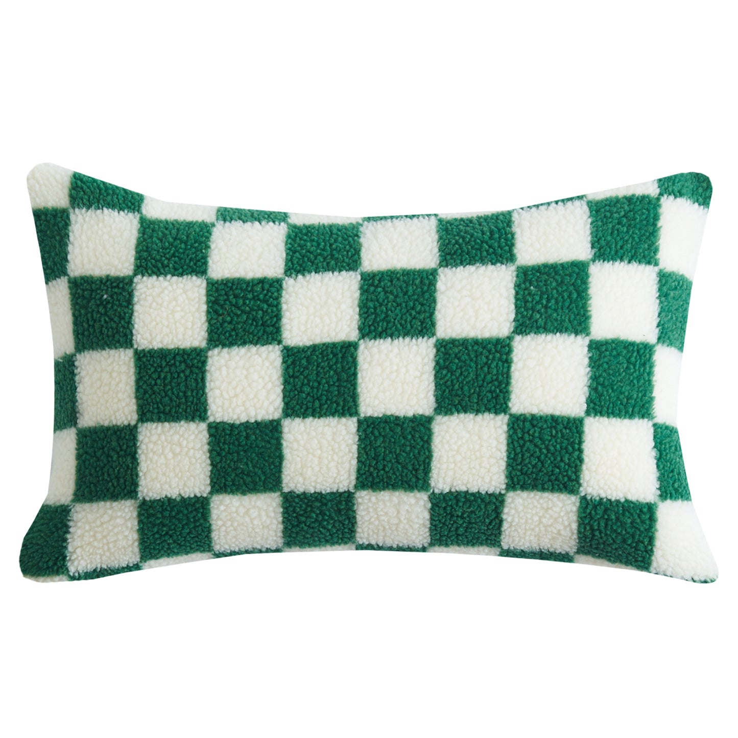 Checkerboard Pillow Covers Set of 2 Faux Fur Cushion Covers for Sofa Bed