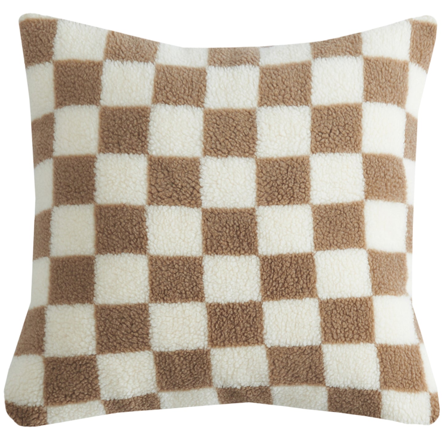 Checkerboard Pillow Covers Set of 2 Faux Fur Cushion Covers for Sofa Bed