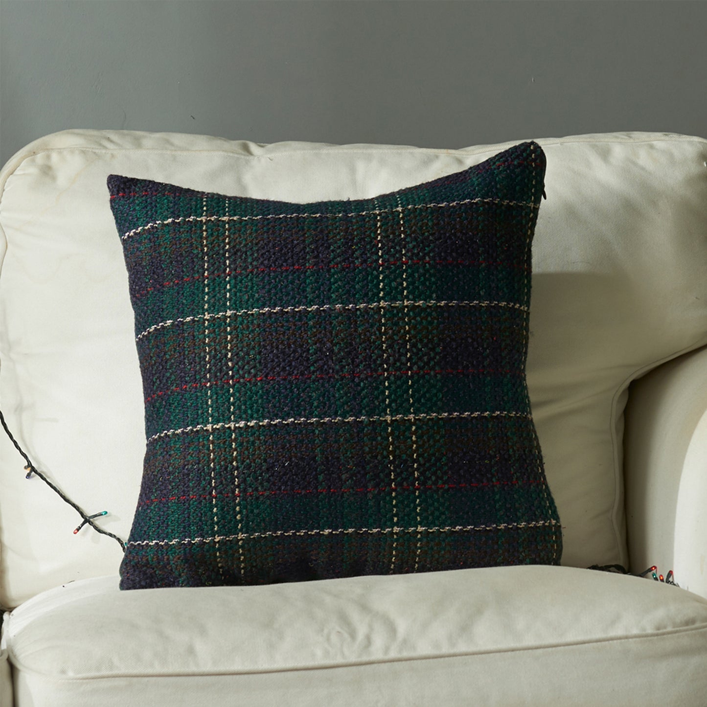 CKNCZ,HOSTECCO Knitted Pillow Covers Retro Plaid Tartan Pillow Cases for Sofa Bed