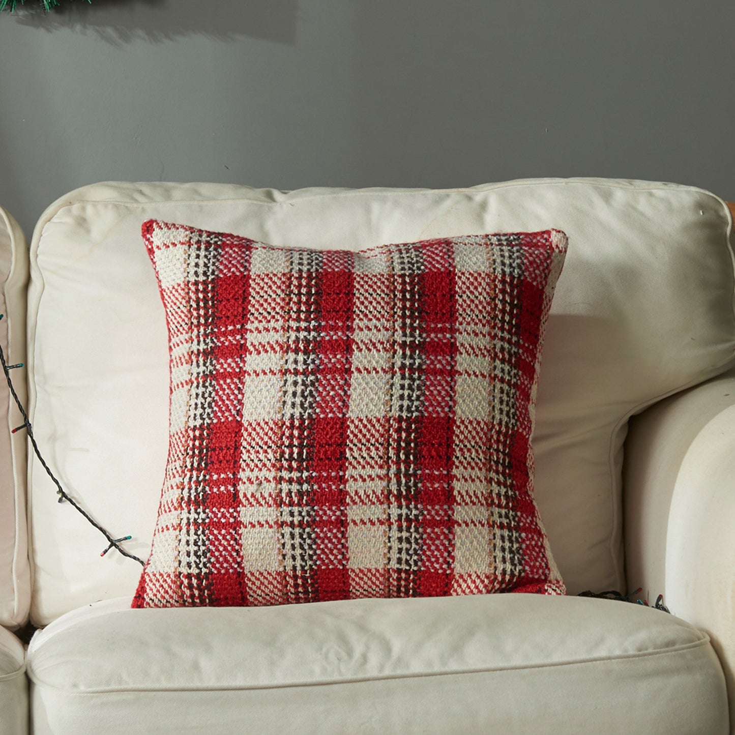 CKNCZ,HOSTECCO Knitted Pillow Covers Retro Plaid Tartan Pillow Cases for Sofa Bed