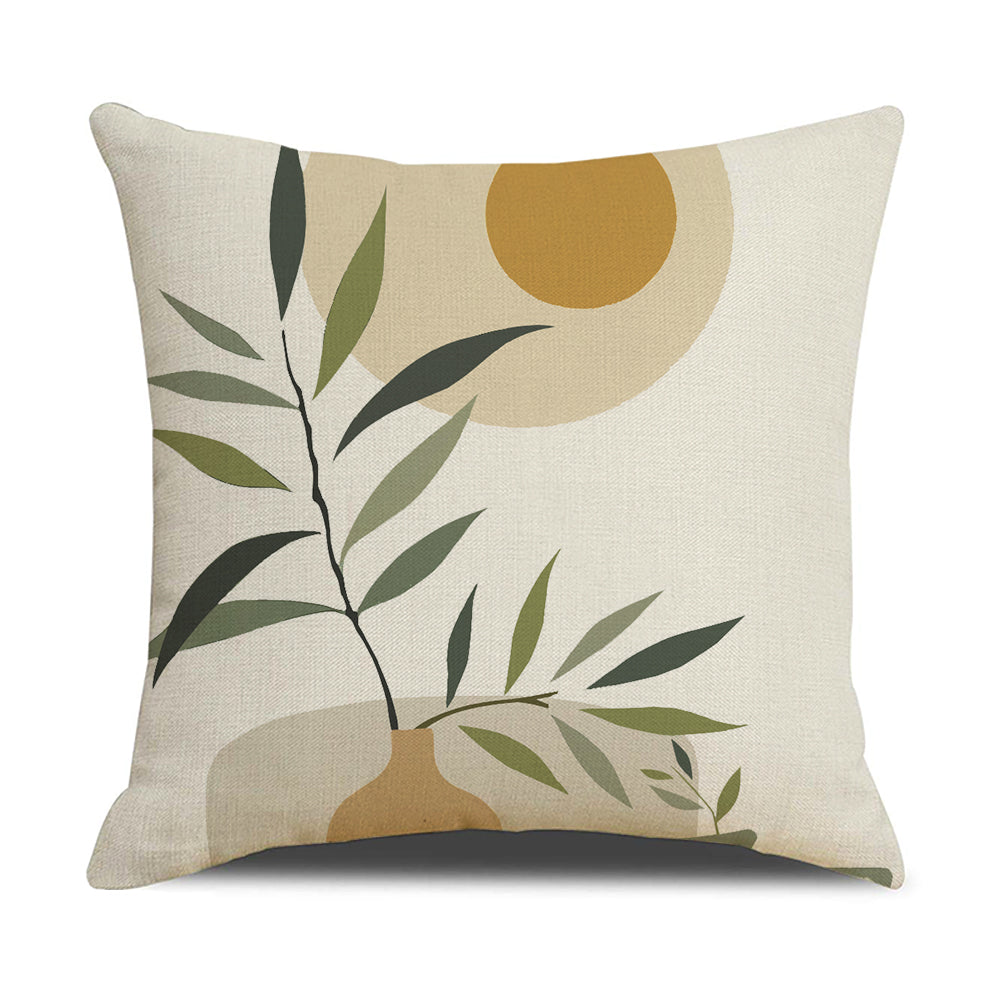 Boho Abstract Cushion Covers 18x18 inch Set of 4 Orange Sunrise Pillow Covers for Couch Sofa