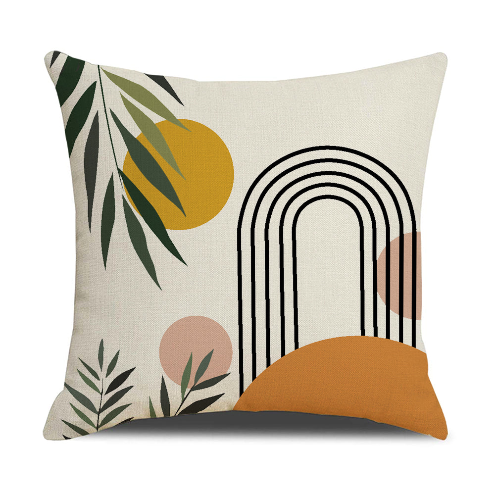 Boho Abstract Pillow Covers 18x18 inch Set of 4 Orange Sunrise Cushion Covers for Couch Sofa