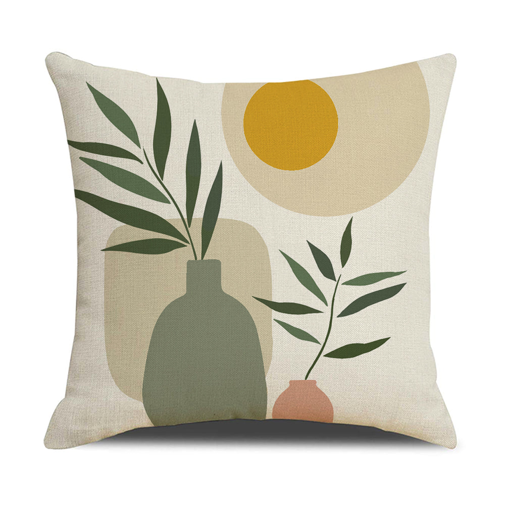 Boho Abstract Pillow Covers 18x18 inch Set of 4 Orange Sunrise Cushion Covers for Couch Sofa