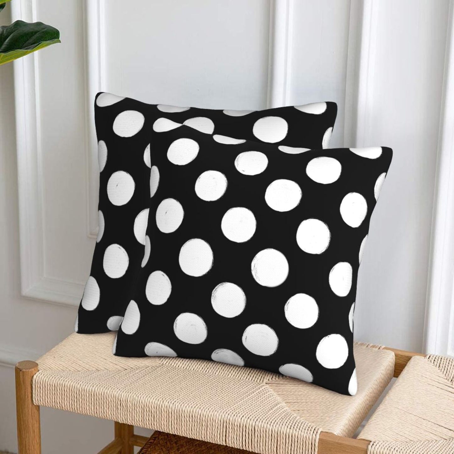 Polka Dot Throw Pillow Covers 18x18 inch Set of 2 Modern Velvet Decorative Cushion Covers