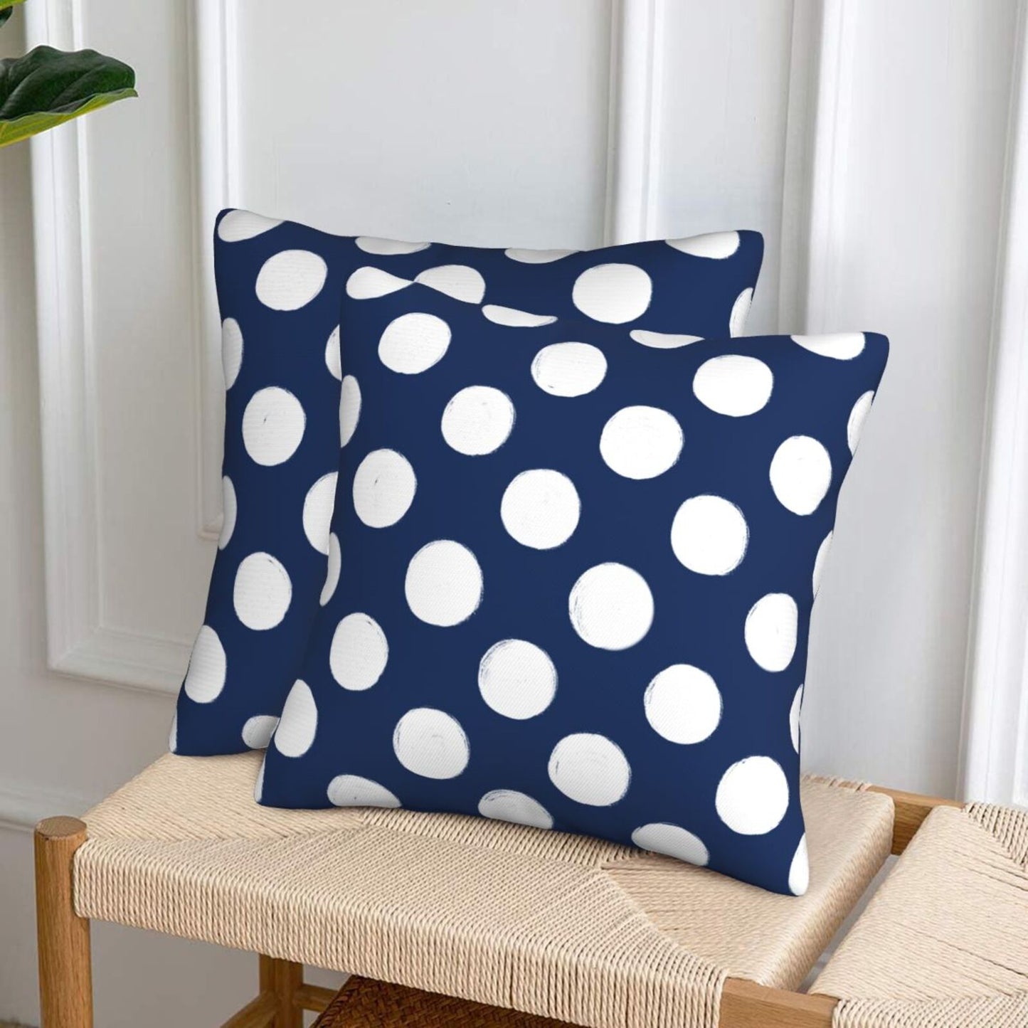 Polka Dot Throw Pillow Covers 18x18 inch Set of 2 Modern Velvet Decorative Cushion Covers