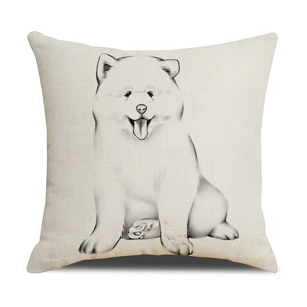 Dog Throw Pillow Covers 18x18 inch Set of 4 Animal Painting Cushion Covers for Sofa Couch