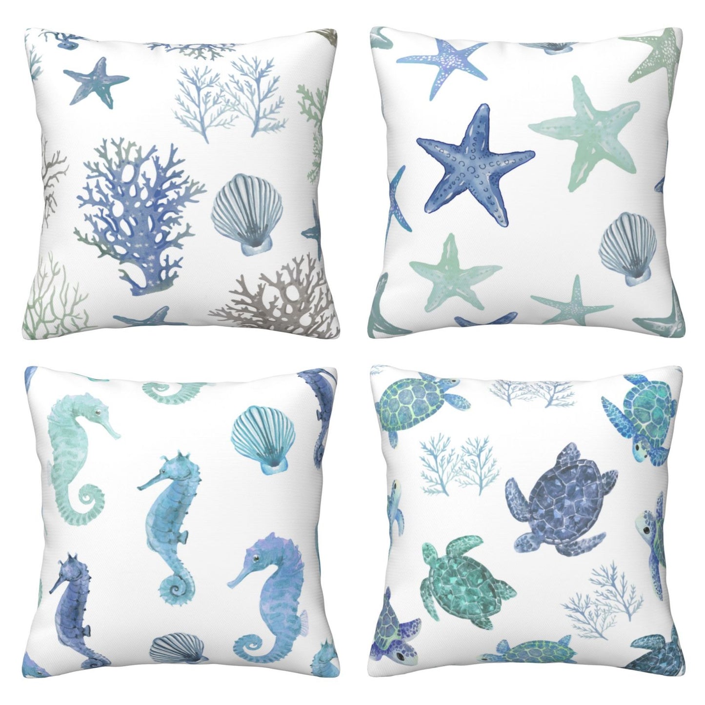 Coastal Throw Pillow Covers 18x18 inch Nautical Cushion Covers for Sofa Couch Living Room