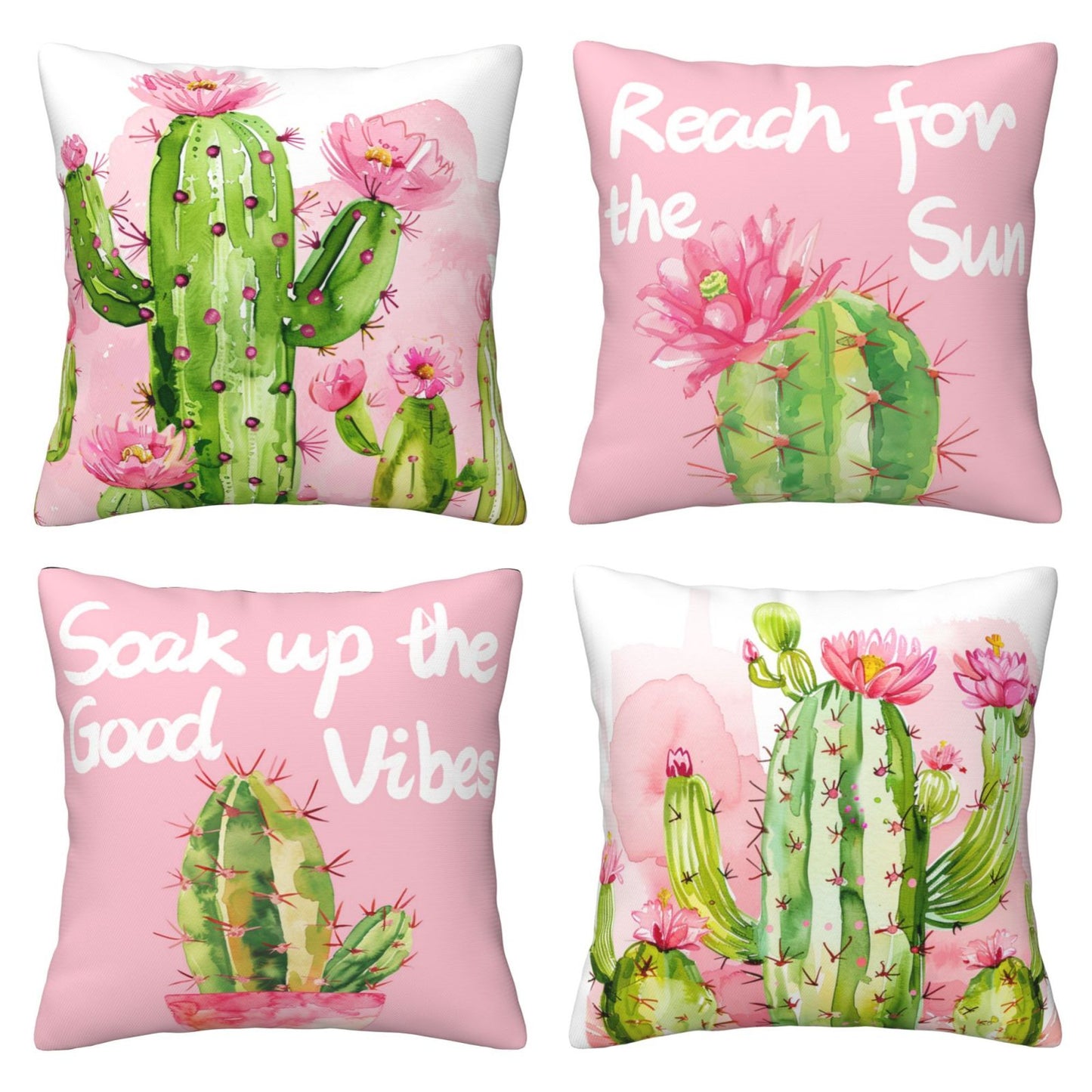 Summer Throw Pillow Covers 18x18 inch Set of 4 Leaves Fruit Decorative Cushion Covers for Sofa Couch