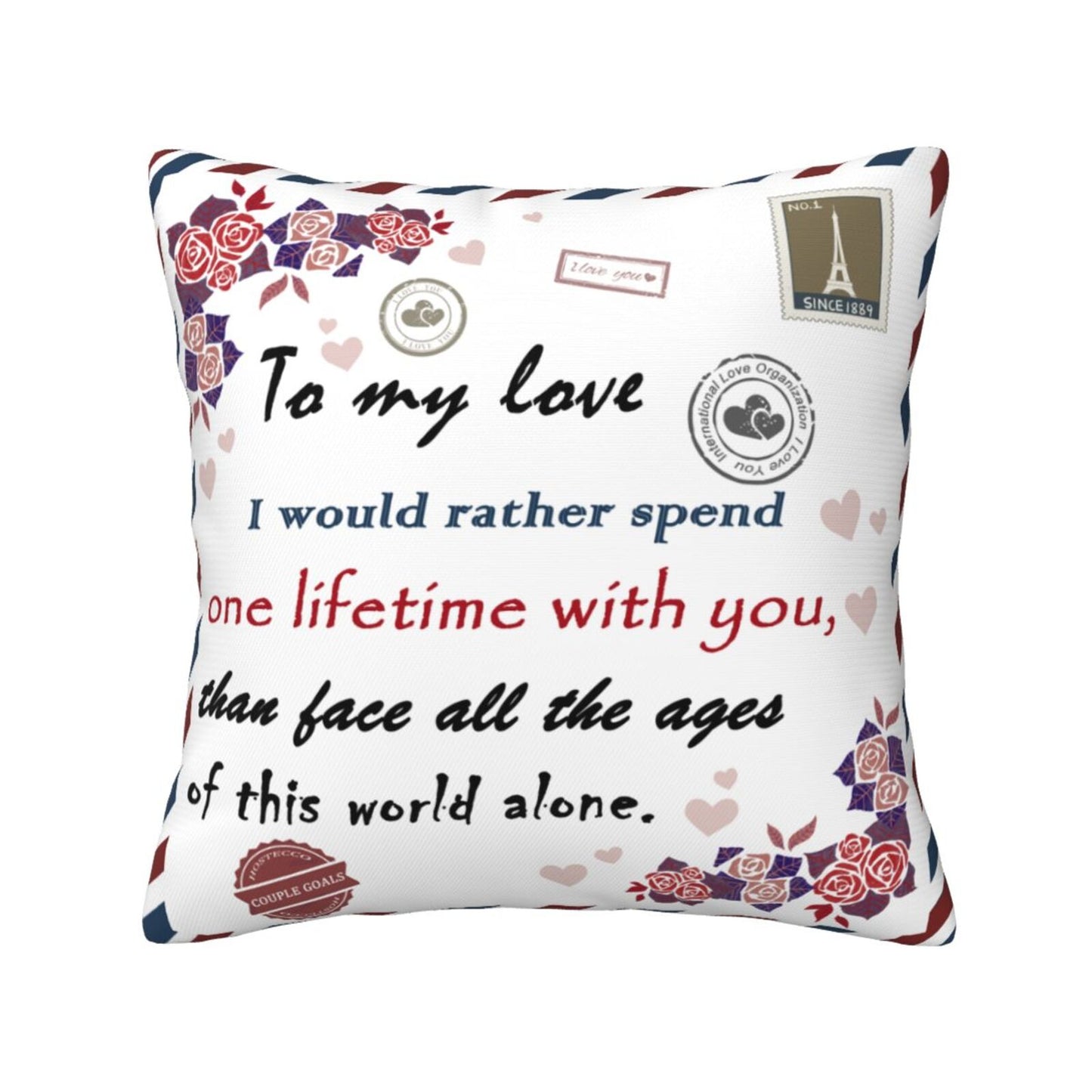 Valentine's Day Cushion Covers 18x18 inch To My Love Pillow Covers Gift for Anniversary Wedding