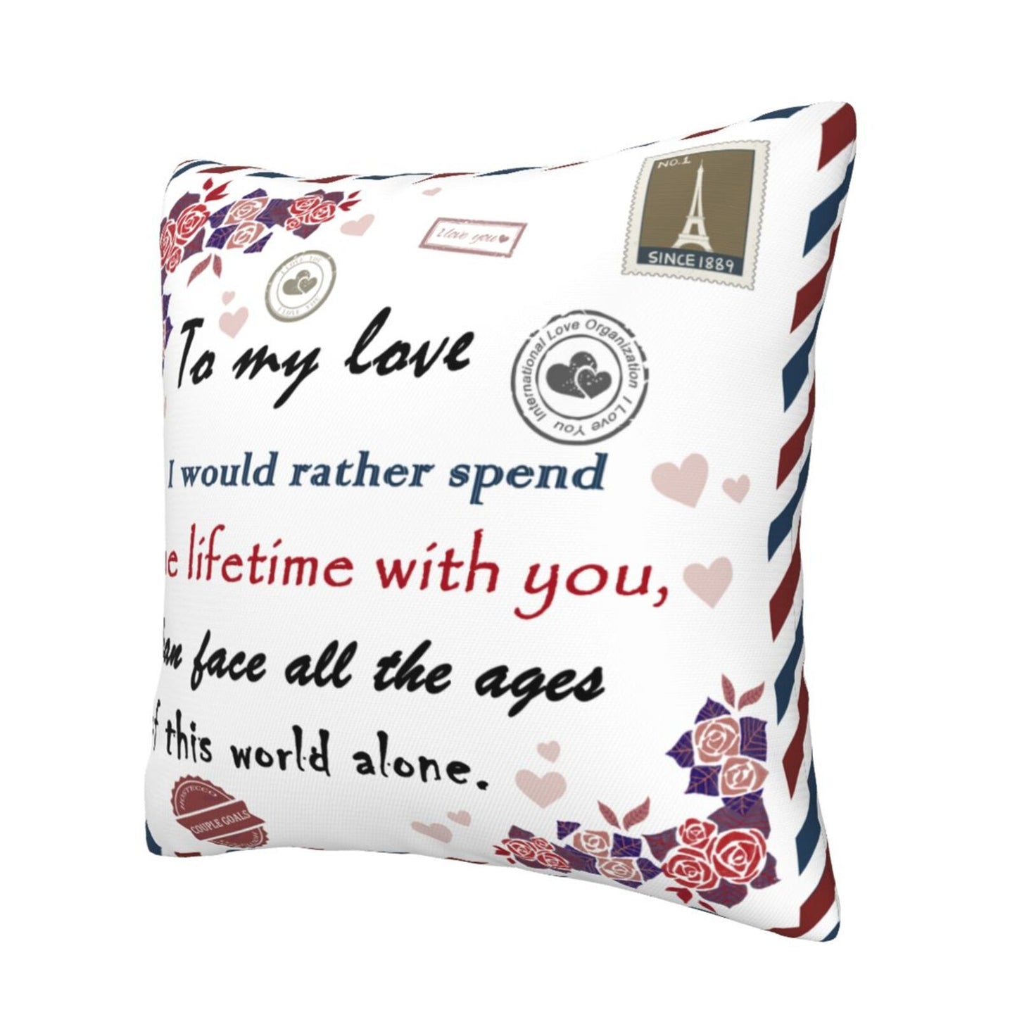 Valentine's Day Cushion Covers 18x18 inch To My Love Pillow Covers Gift for Anniversary Wedding