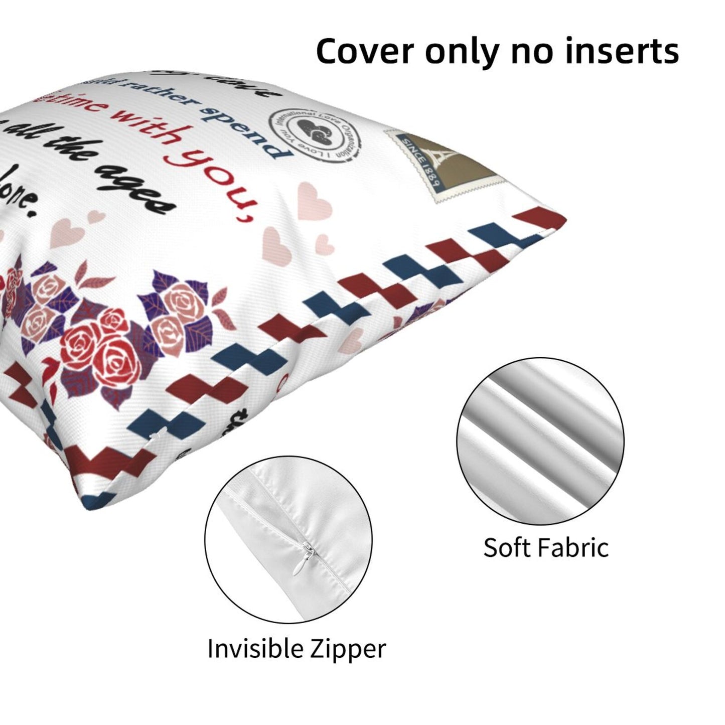 Valentine's Day Cushion Covers 18x18 inch To My Love Pillow Covers Gift for Anniversary Wedding