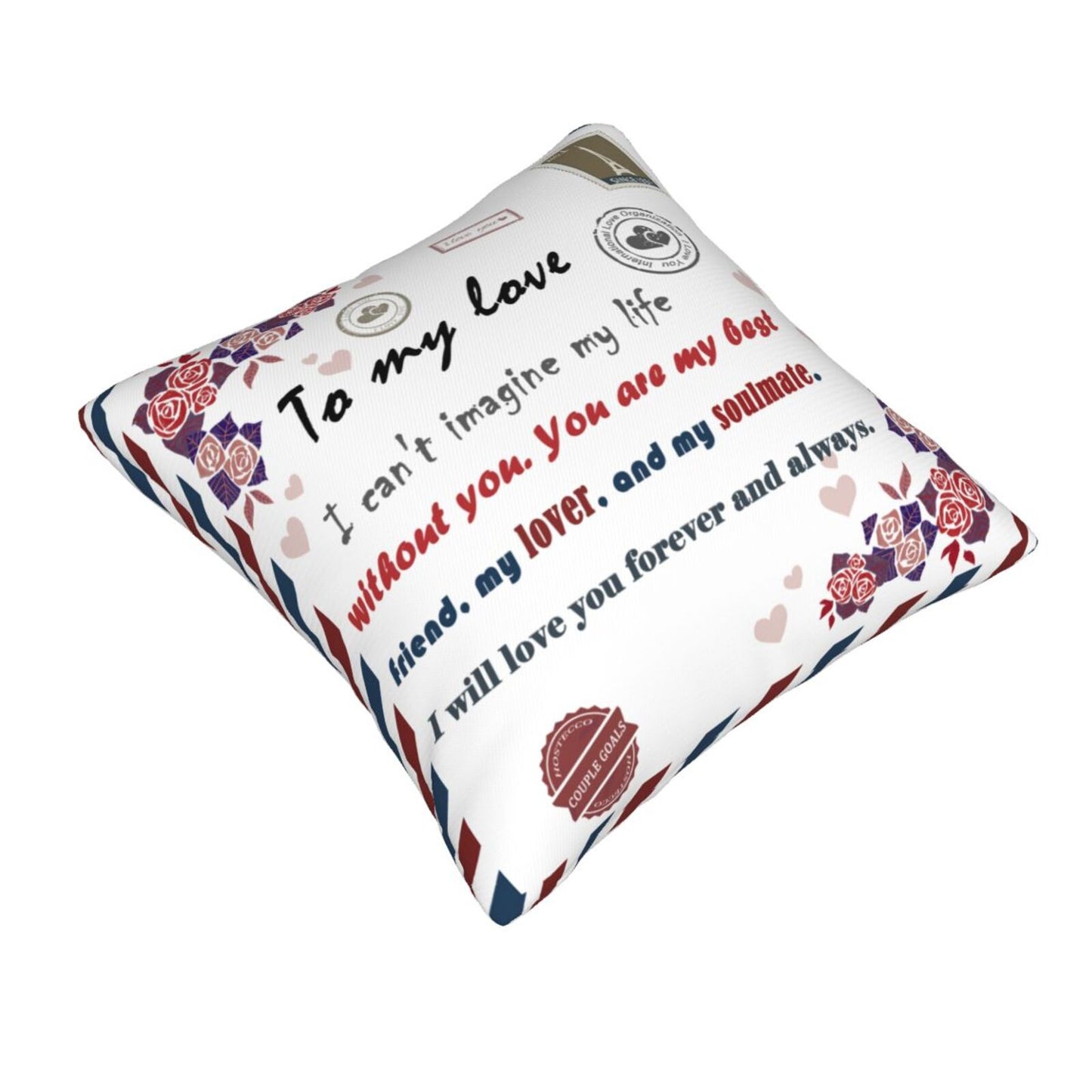 Valentine's Day Cushion Covers 18x18 inch To My Love Pillow Covers Gift for Anniversary Wedding