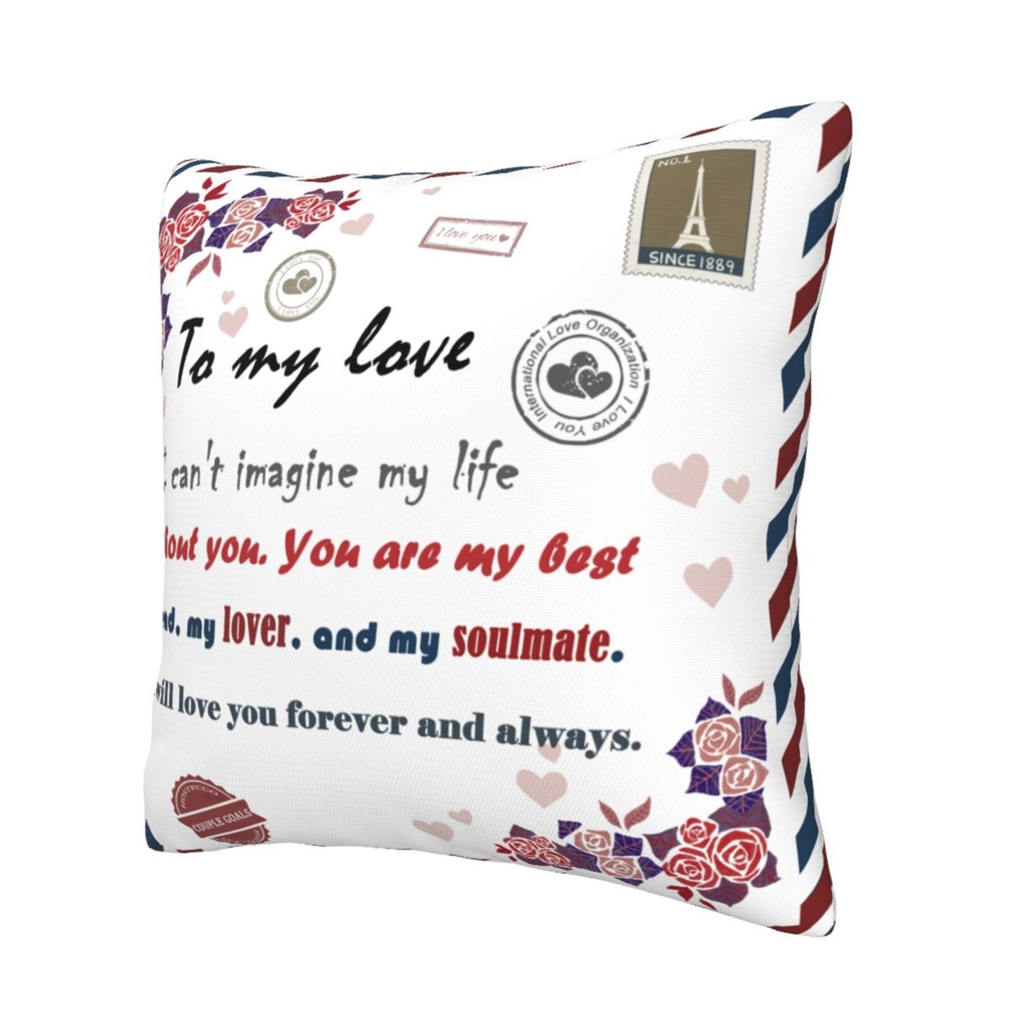 Valentine's Day Cushion Covers 18x18 inch To My Love Pillow Covers Gift for Anniversary Wedding
