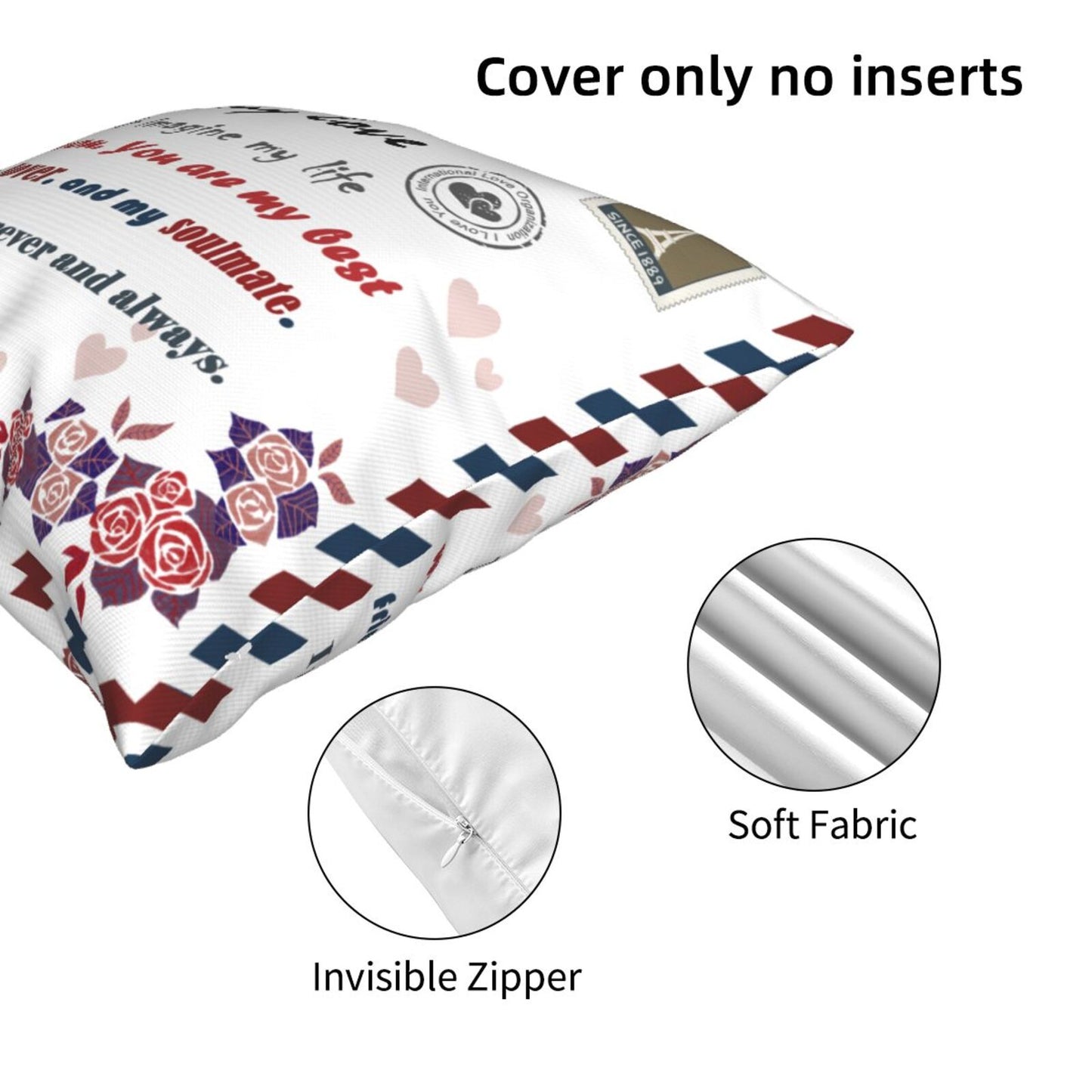 Valentine's Day Cushion Covers 18x18 inch To My Love Pillow Covers Gift for Anniversary Wedding