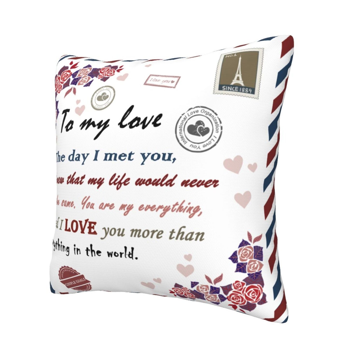 Valentine's Day Cushion Covers 18x18 inch To My Love Pillow Covers Gift for Anniversary Wedding