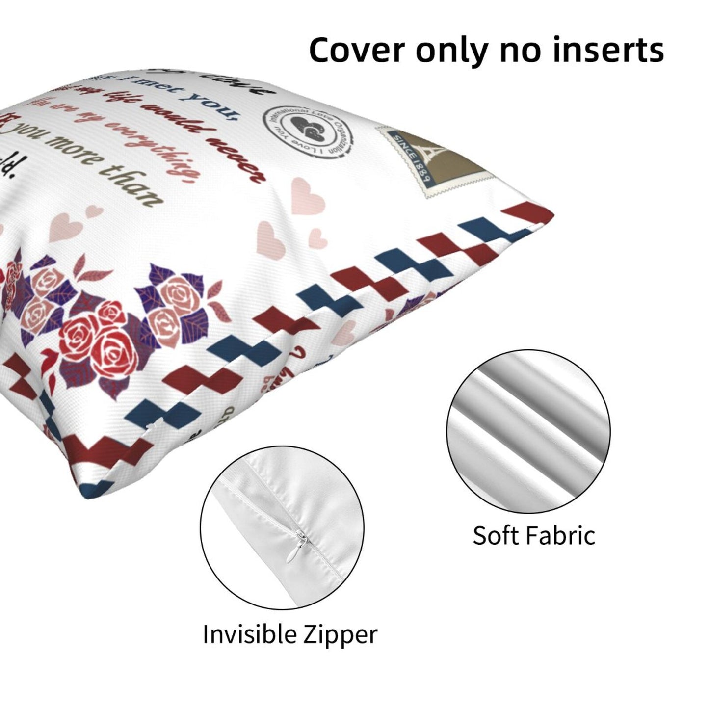 Valentine's Day Cushion Covers 18x18 inch To My Love Pillow Covers Gift for Anniversary Wedding
