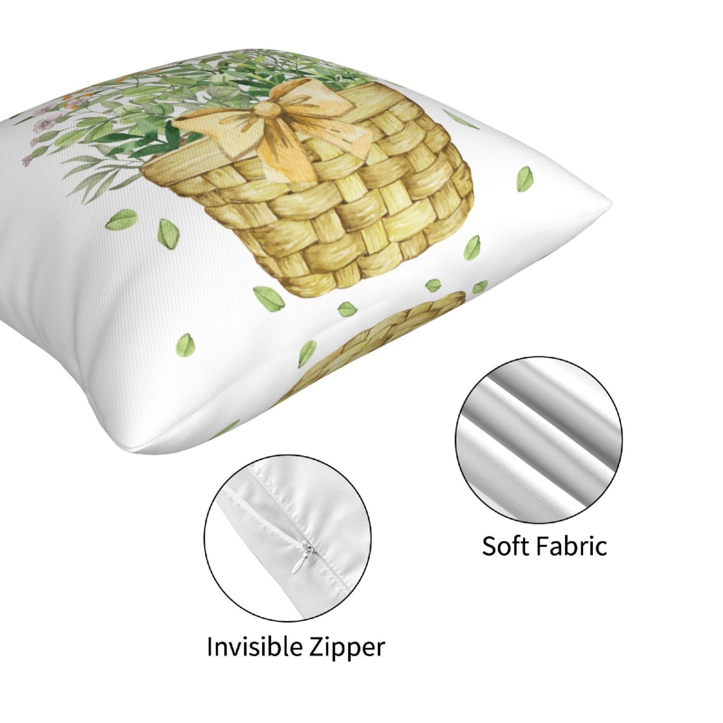 Spring Pillow Covers 18x18 inch Set of 4 Floral Cushion Covers for Sofa Couch