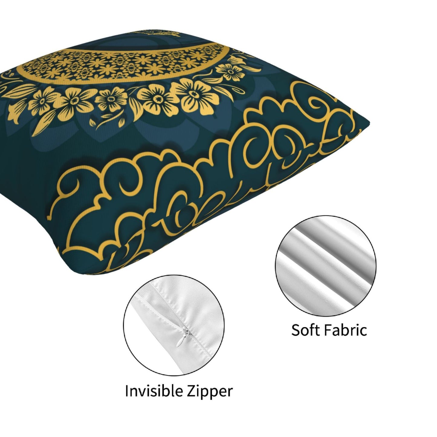 Ramadan Cushion Covers 18x18 inches Set of 4 Moon and Stars Pillow Covers for Sofa Couch