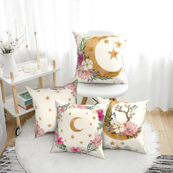 Decorative throw pillow covers 18x18 Set of 4 for sofa couch and living room decor
