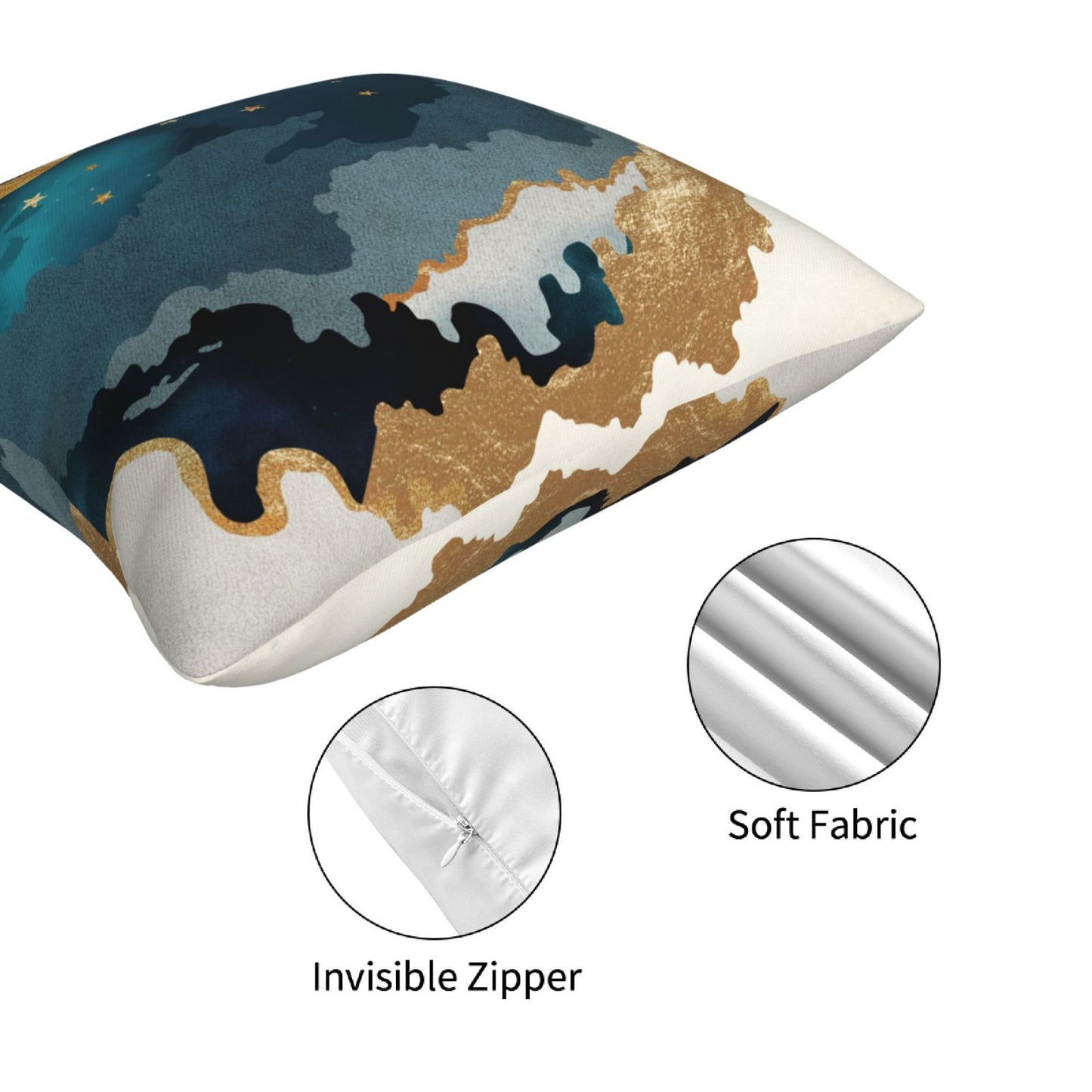 Ramadan Cushion Covers 18x18 inches Set of 4 Moon and Stars Pillow Covers for Sofa Couch