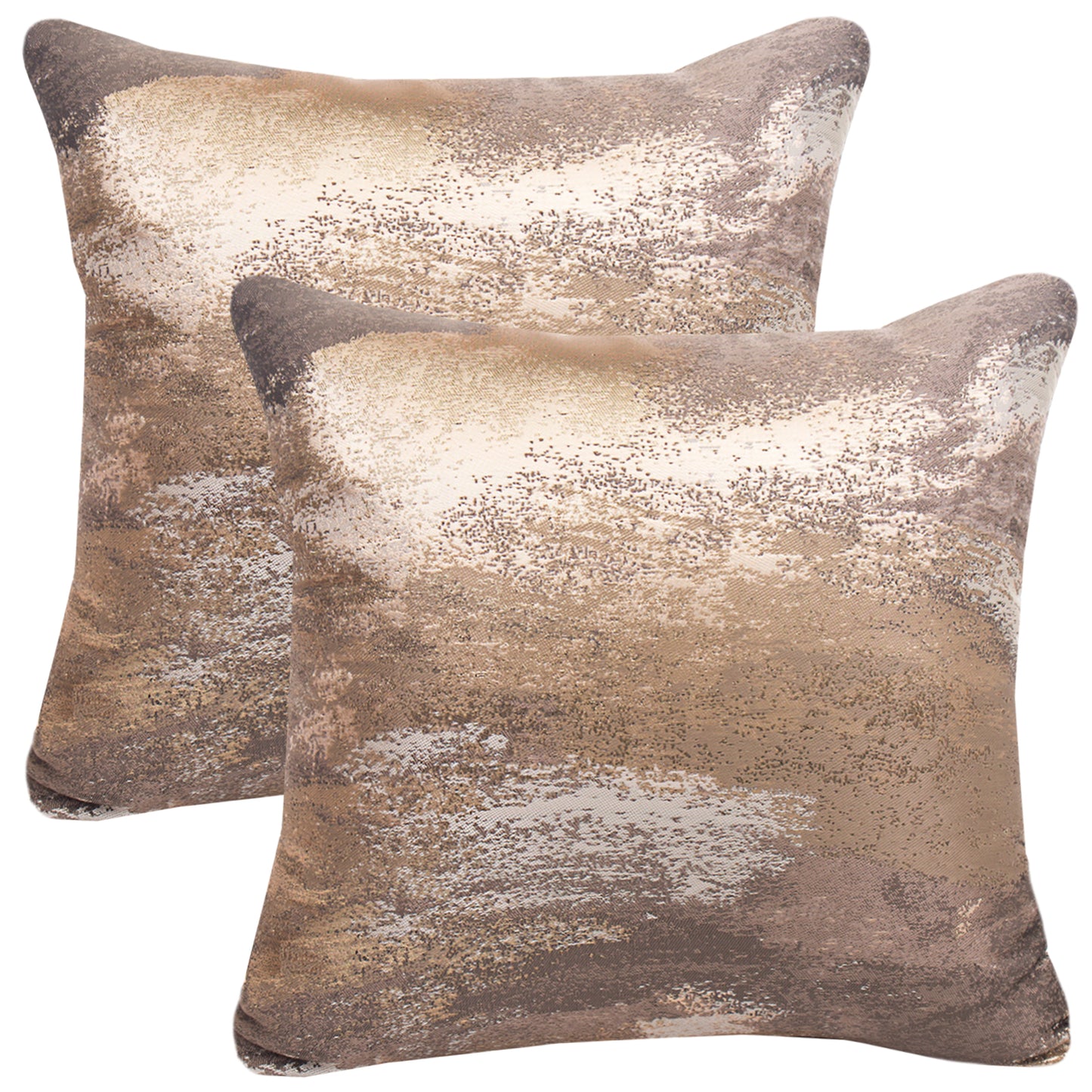 Abstract Throw Pillow Covers 18x18 inch Set of 2 Jacquard Textured Decorative Cushion Covers