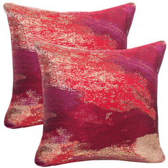 Jacquard throw pillow covers 18x18 Set of 2 for sofa couch and living room decor