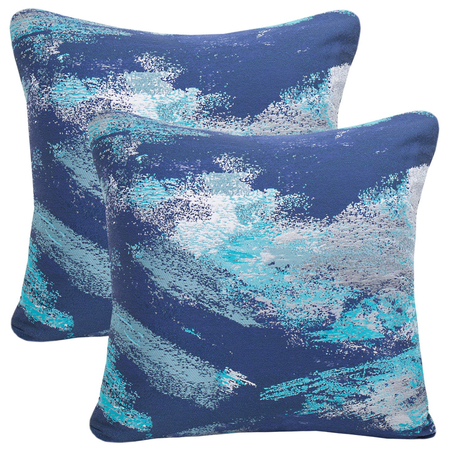 Abstract Throw Pillow Covers 18x18 inch Set of 2 Jacquard Textured Decorative Cushion Covers