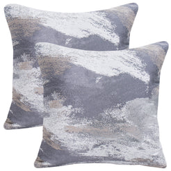 Jacquard throw pillow covers 18x18 Set of 2 for sofa couch and living room decor