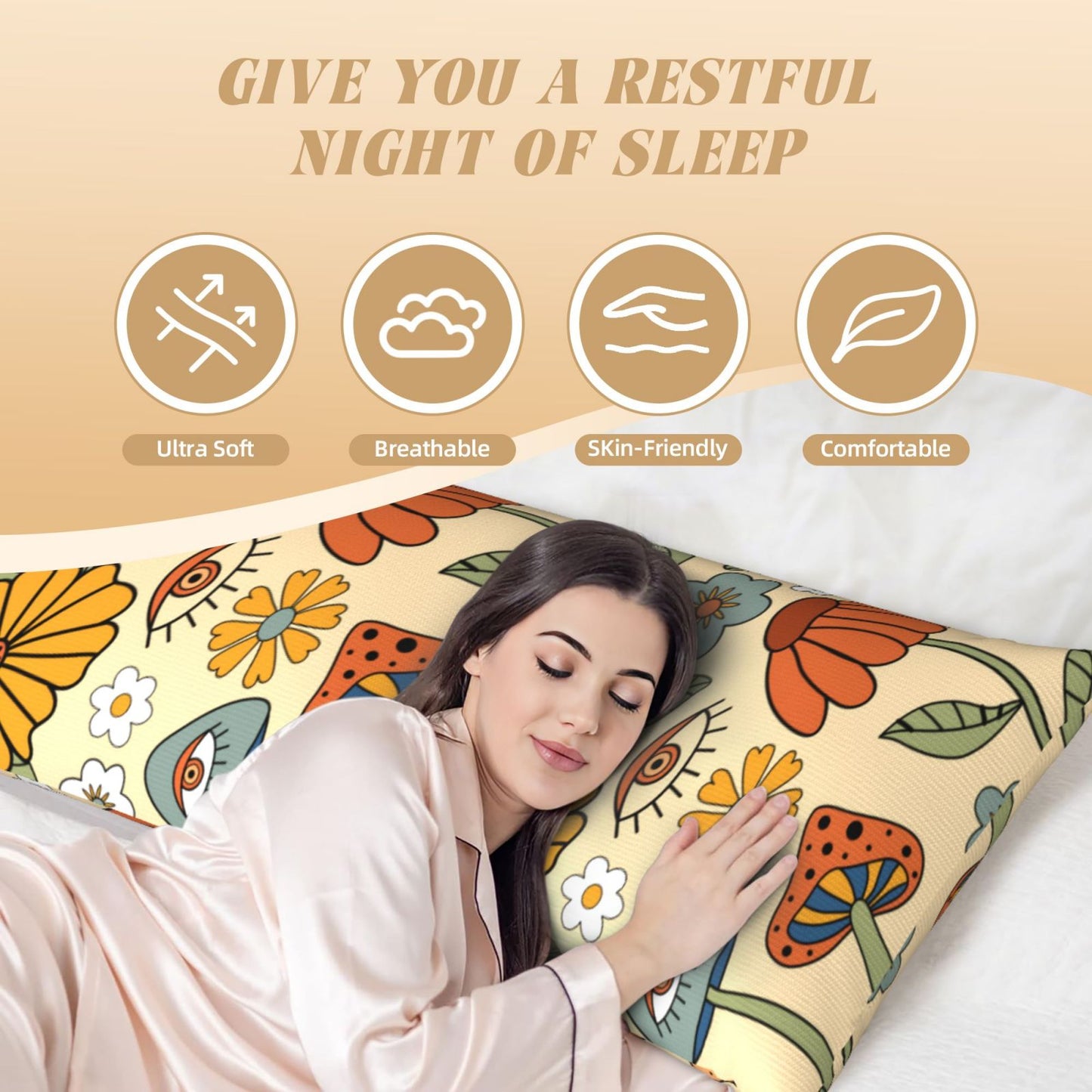 Custom Body Pillow Cover 20x54 inches Personalized Long Pillow Case Picture Photos Customized Decorative Cushion Cover for Bed
