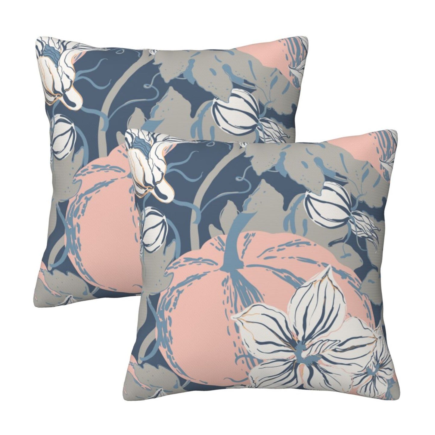 Autumn Velvet Cushion Covers Set of 2 Fall Pumpkin Decorative Pillow Covers for Sofa Couch