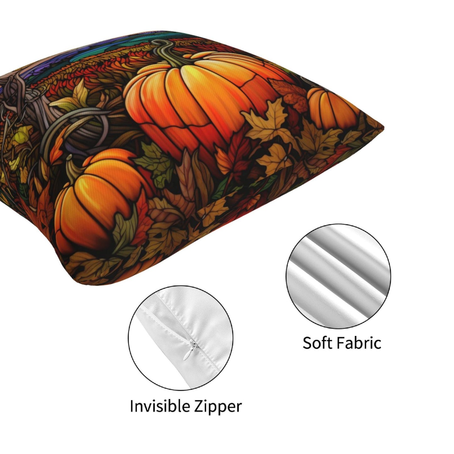 Fall Pumpkin Throw Pillow Covers Autumn Maple Leaves Decorative Cushion Covers for Sofa