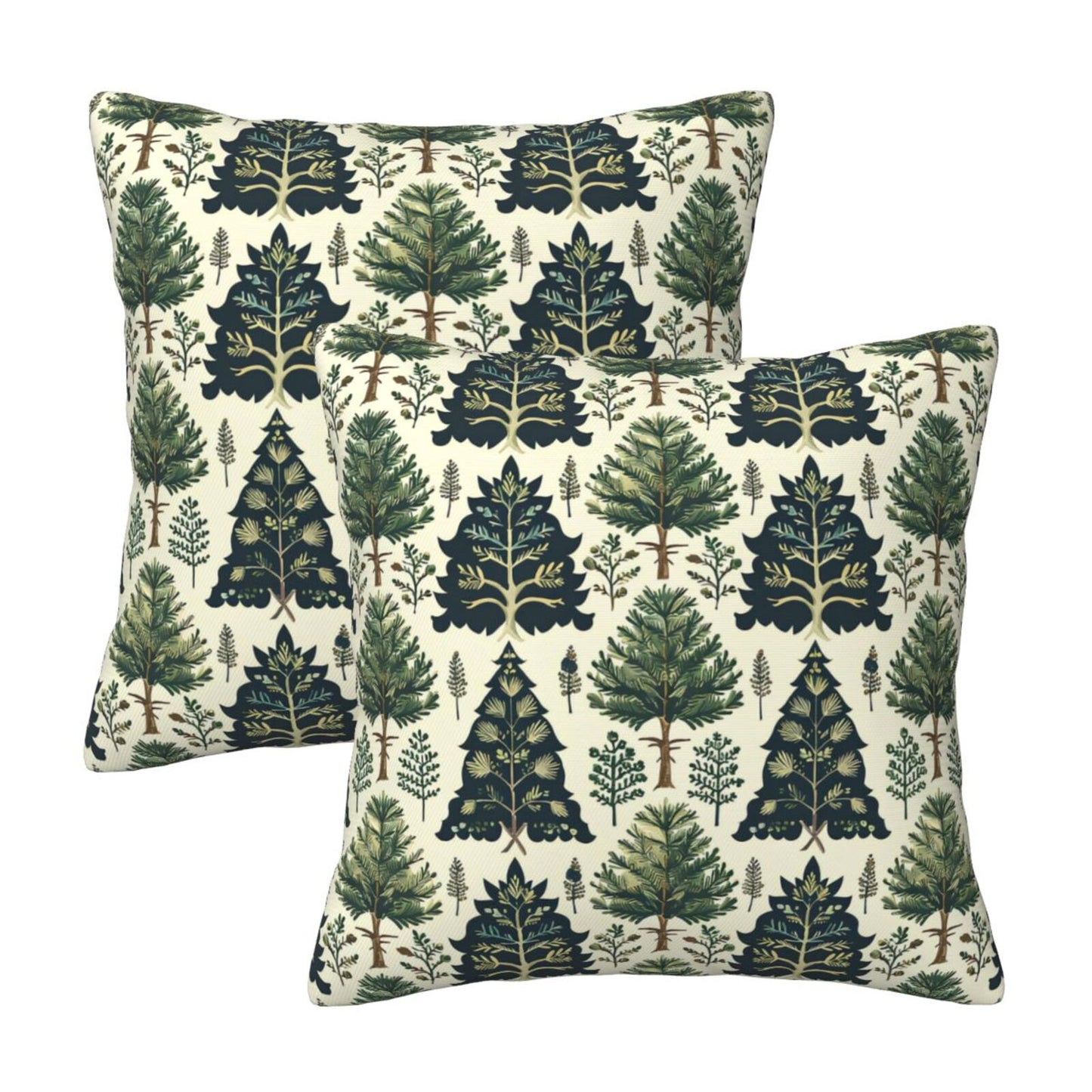 Christmas Tree Velvet Throw Pillow Covers Set of 2 Winter Holiday Decorative Cushion Covers