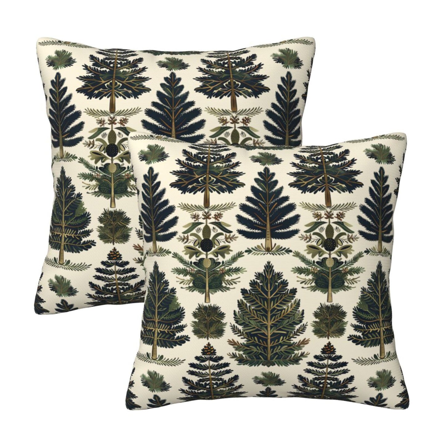 Christmas Tree Velvet Throw Pillow Covers Set of 2 Winter Holiday Decorative Cushion Covers