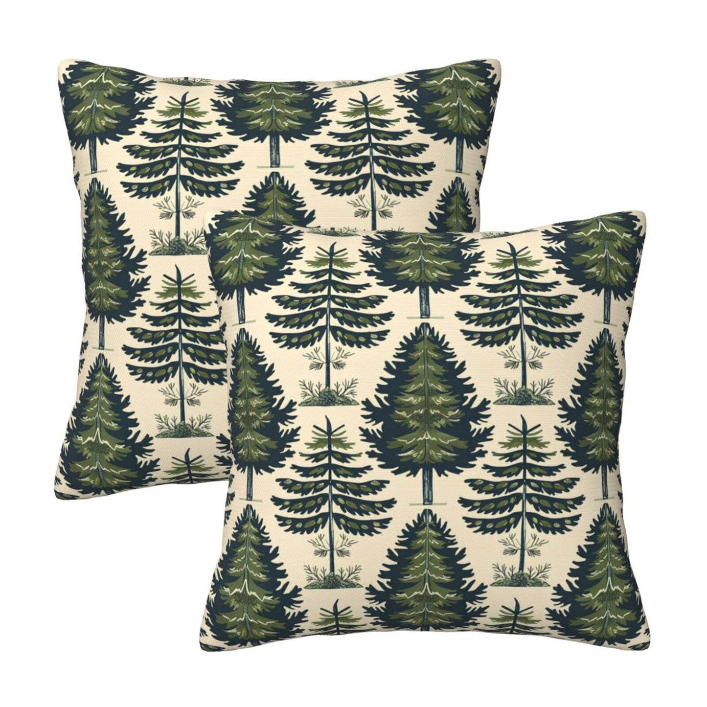 Christmas Tree Velvet Throw Pillow Covers Set of 2 Winter Holiday Decorative Cushion Covers