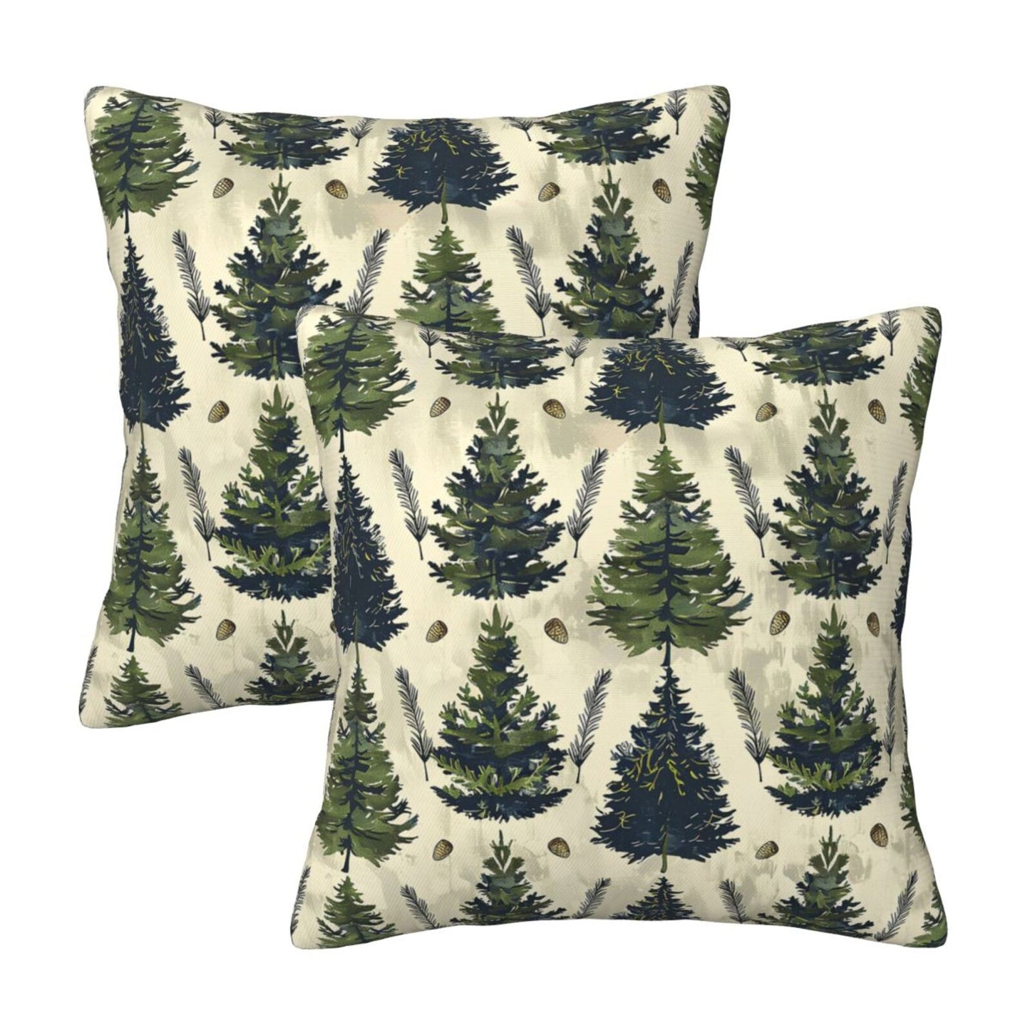 Christmas Tree Velvet Throw Pillow Covers Set of 2 Winter Holiday Decorative Cushion Covers