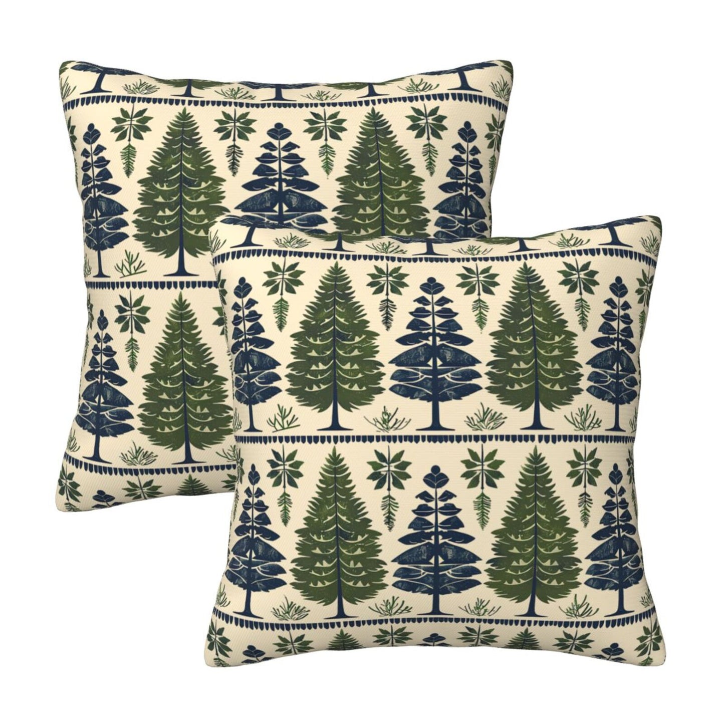 Christmas Tree Velvet Throw Pillow Covers Set of 2 Winter Holiday Decorative Cushion Covers