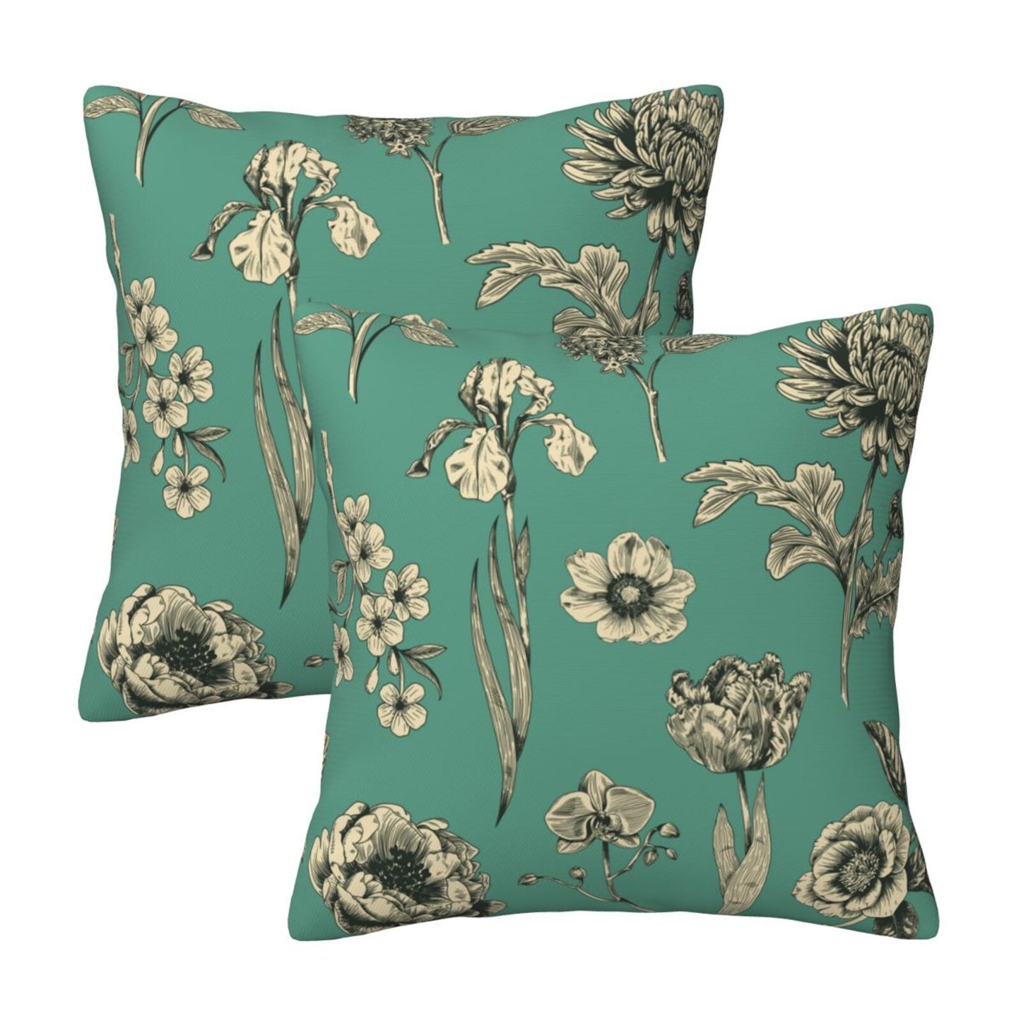 Toile Throw Pillow Covers Set of 2 French Country Decorative Cushion Covers for Sofa Couch
