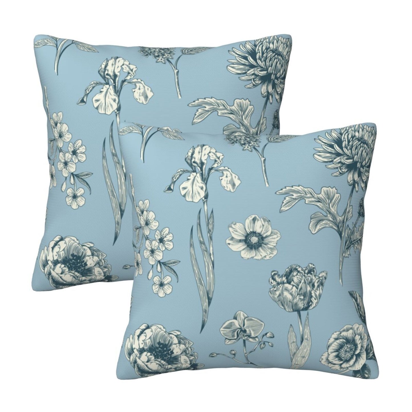 Toile Throw Pillow Covers Set of 2 French Country Decorative Cushion Covers for Sofa Couch