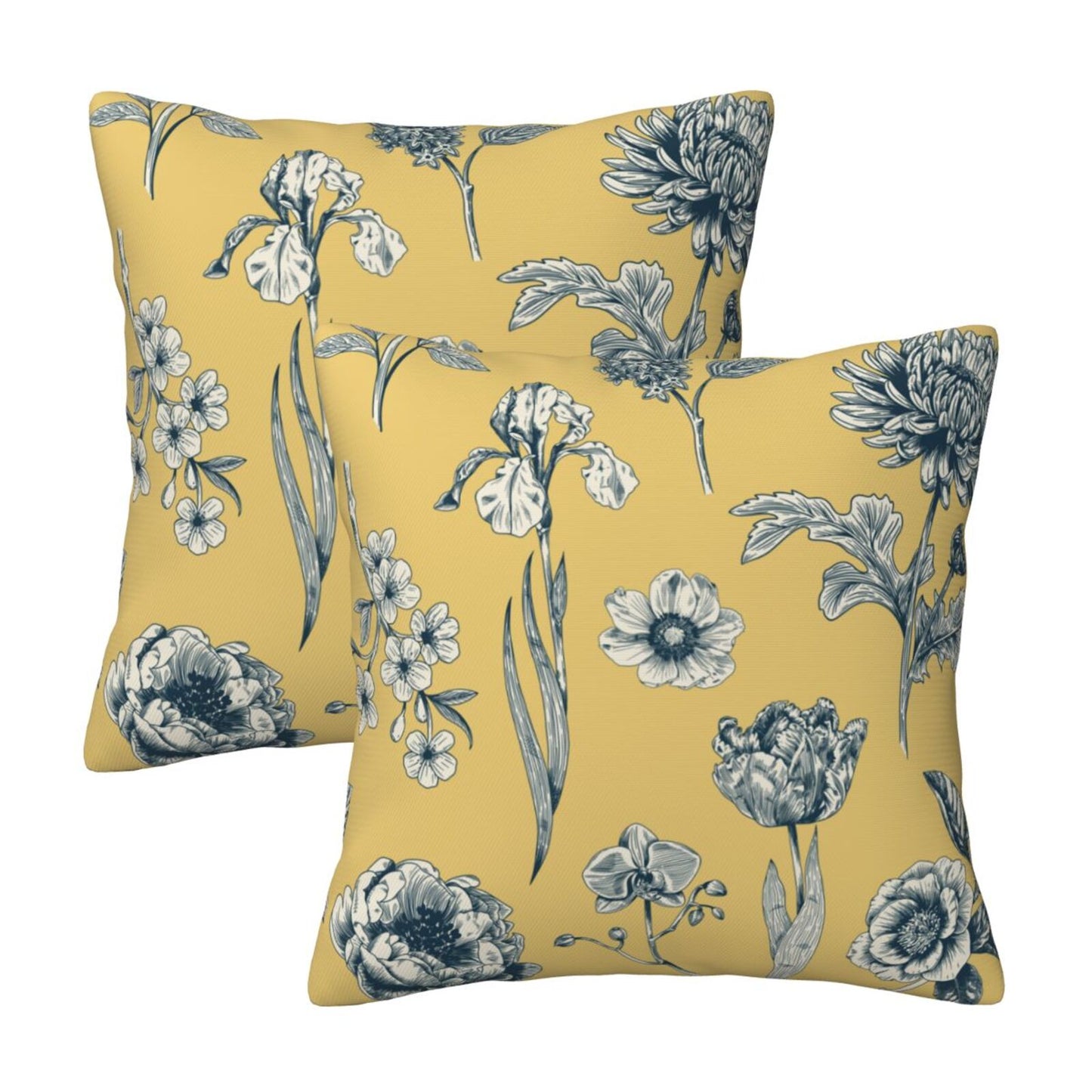 Toile Throw Pillow Covers Set of 2 French Country Decorative Cushion Covers for Sofa Couch