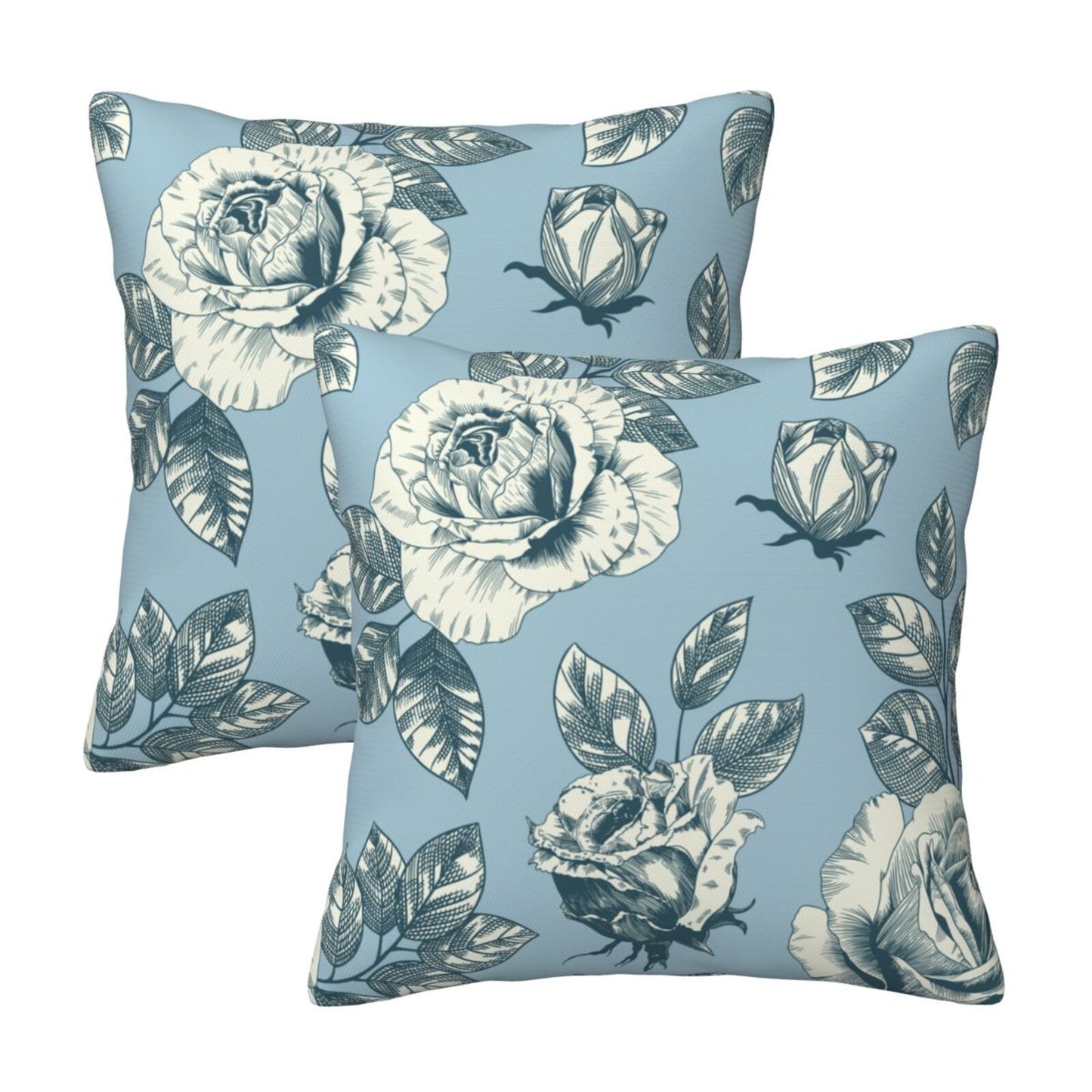 Toile Throw Pillow Covers Set of 2 French Country Decorative Cushion Covers for Sofa Couch