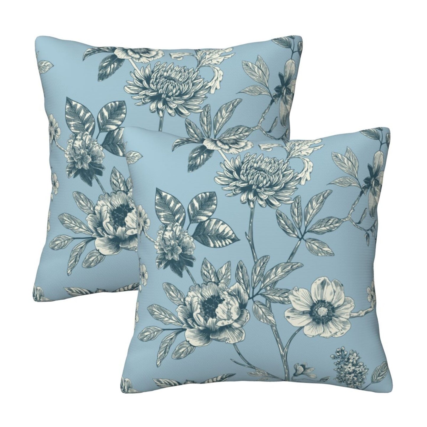 Toile Throw Pillow Covers Set of 2 French Country Decorative Cushion Covers for Sofa Couch