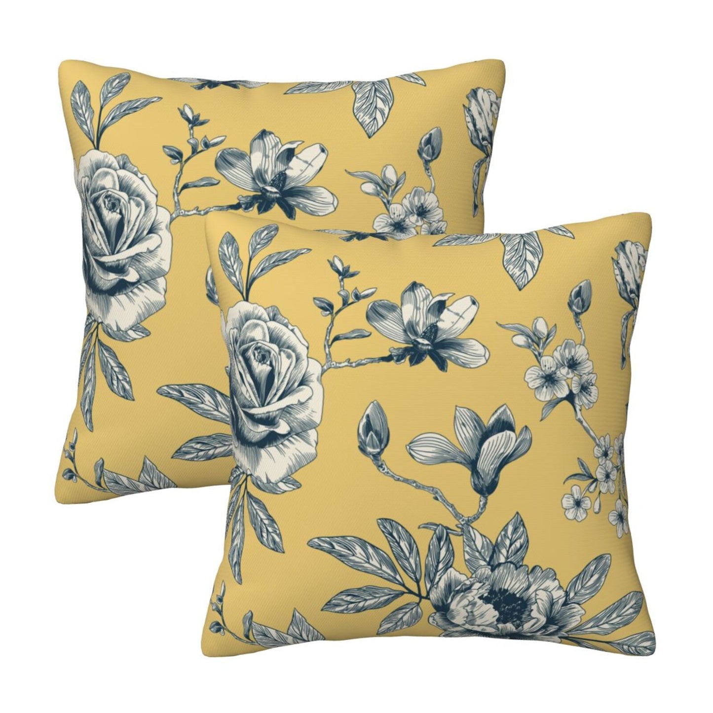 Toile Throw Pillow Covers Set of 2 French Country Decorative Cushion Covers for Sofa Couch